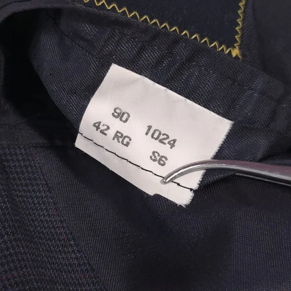 BROOKS BROTHERS 100% Wool‎ Blazer Sport Coat Navy Check Men’s 42R USA MADE ACTWU